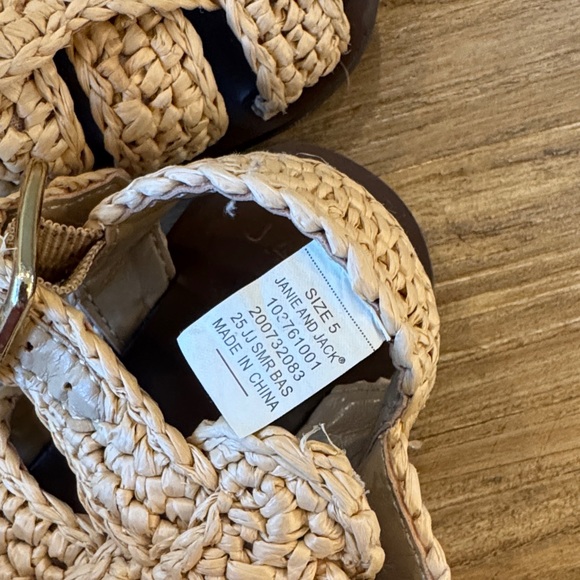 Janie and Jack Kids' Woven Sandals in Tan - Picture 4 of 5